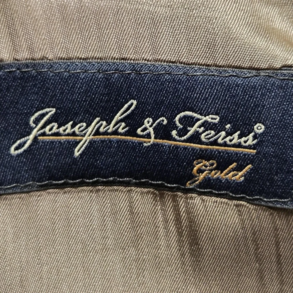 Joseph & Feiss Suit Mens 50L 46 Waist Brown Wool Solid 2 Piece Notch Lapel